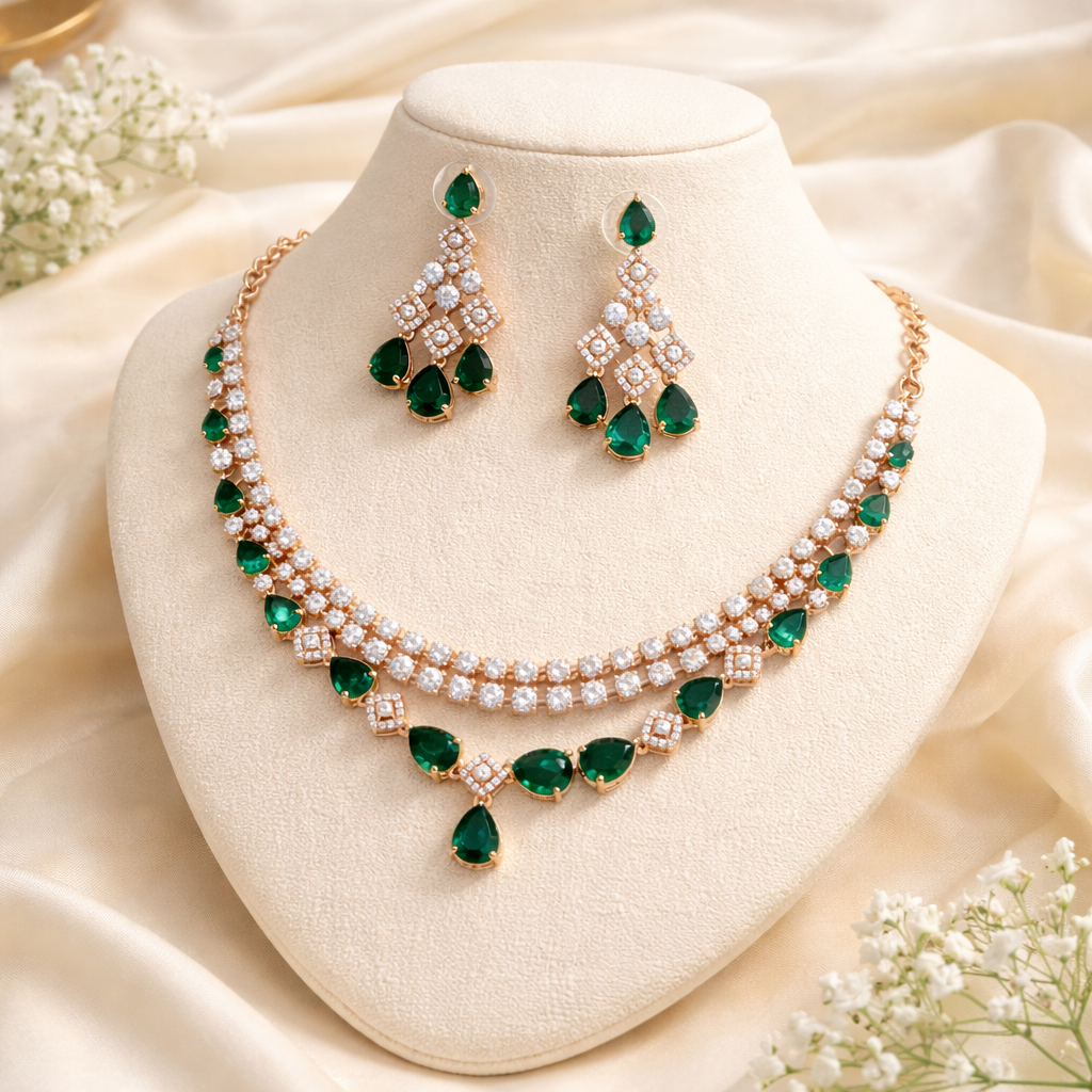 Malini Teardrop Necklace Set