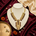 Textured Matar Mala-Inspired Pendant Neckpiece