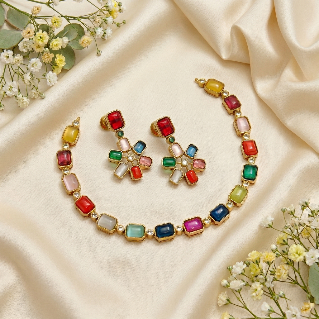 Navaratna Inspired Choker Set