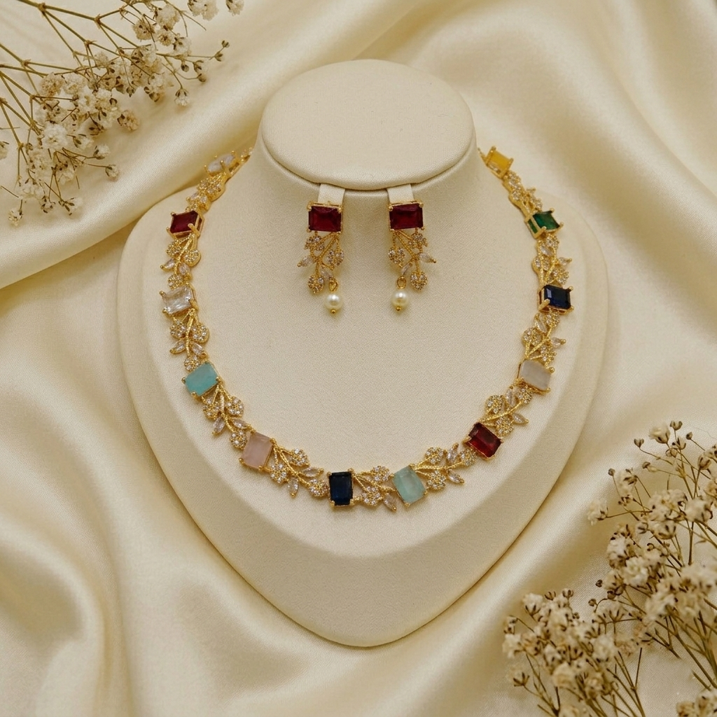 Pallavi Crystal Necklace Set