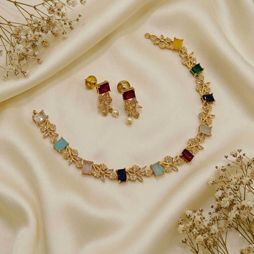 Pallavi Crystal Necklace Set