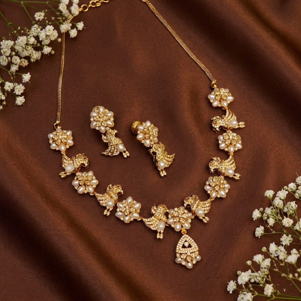 Flora & Feather Necklace Set
